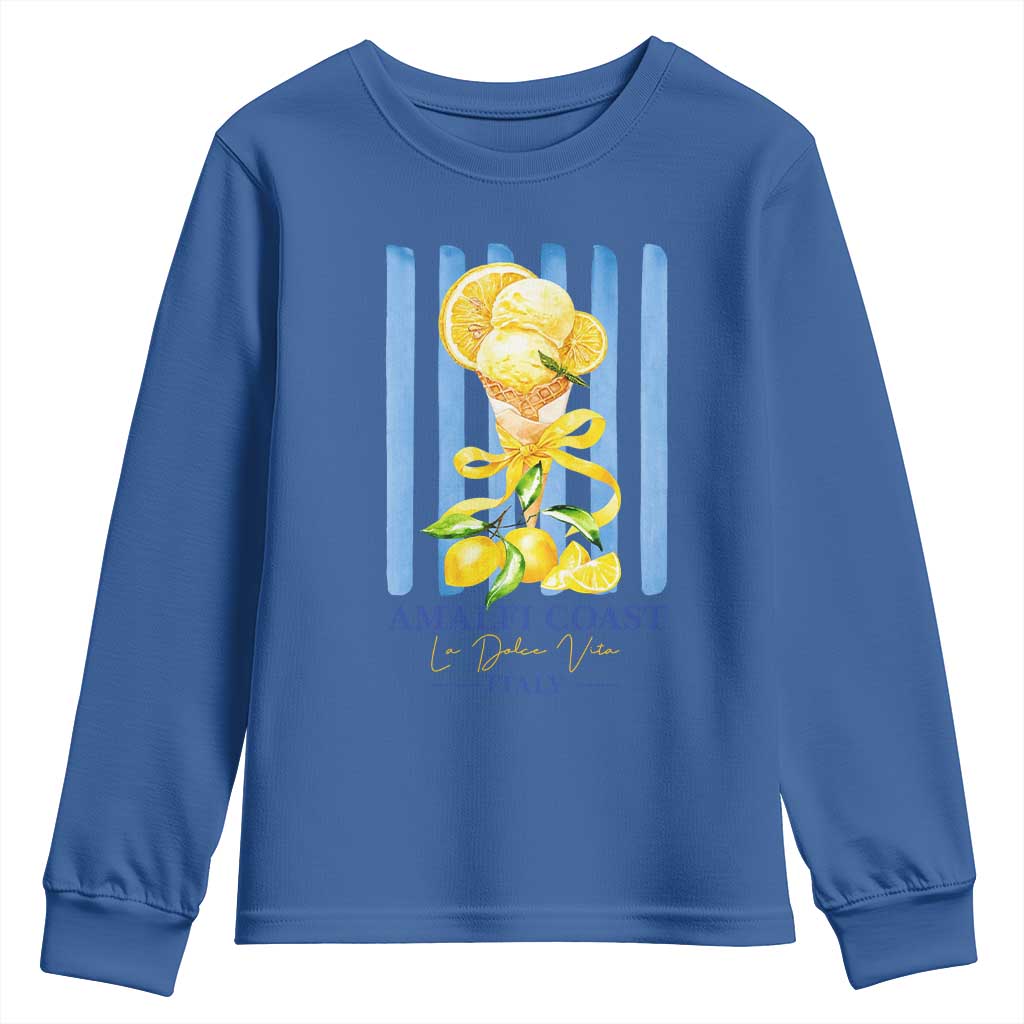 Amalfi Coast Italy Lemon Gelato Youth Sweatshirt La Dolce Vita Citrus Summer Travel Vintage Coastal