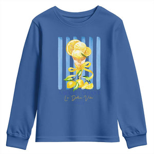 Amalfi Coast Italy Lemon Gelato Youth Sweatshirt La Dolce Vita Citrus Summer Travel Vintage Coastal