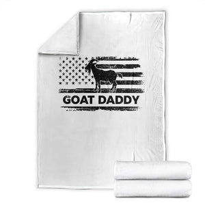 Goat Daddy Throw Blanket Funny Fathers Day Presents For Goat Dad US Flag TS10 White Print Your Wear