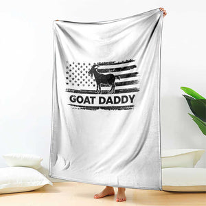 Goat Daddy Throw Blanket Funny Fathers Day Presents For Goat Dad US Flag TS10 Print Your Wear