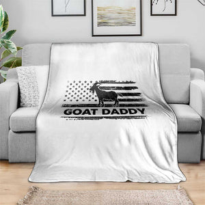 Goat Daddy Throw Blanket Funny Fathers Day Presents For Goat Dad US Flag TS10 Print Your Wear