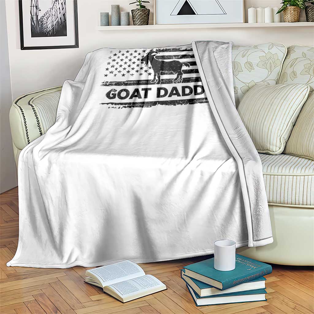 Goat Daddy Throw Blanket Funny Fathers Day Presents For Goat Dad US Flag TS10 Print Your Wear