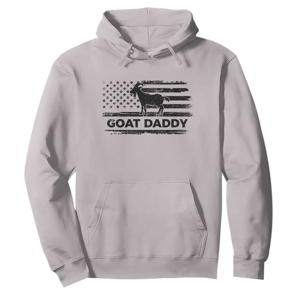 Goat Daddy Hoodie Funny Fathers Day Presents For Goat Dad US Flag TS10 Ice Gray Print Your Wear