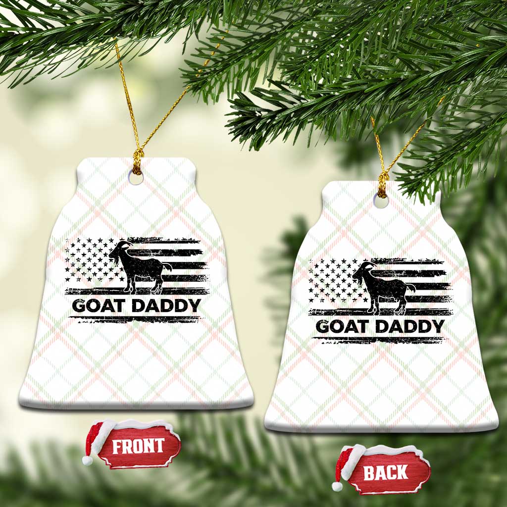 Goat Daddy Ceramic Ornament Funny Fathers Day Presents For Goat Dad US Flag TS10 Print Your Wear