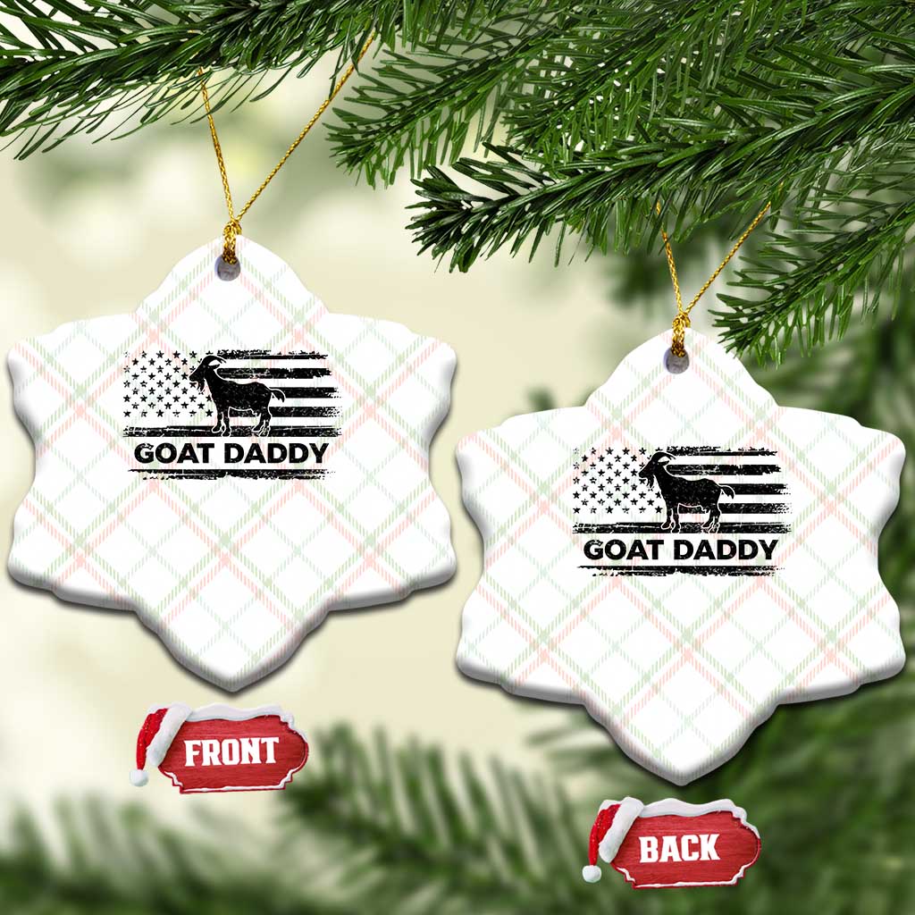 Goat Daddy Ceramic Ornament Funny Fathers Day Presents For Goat Dad US Flag TS10 Print Your Wear