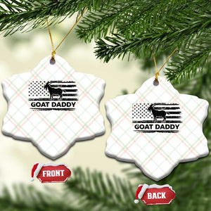 Goat Daddy Ceramic Ornament Funny Fathers Day Presents For Goat Dad US Flag TS10 Print Your Wear