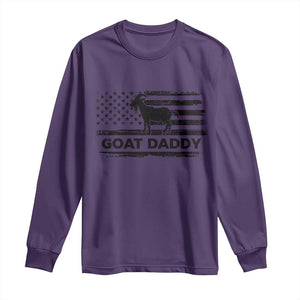 Goat Daddy Long Sleeve Shirt Funny Fathers Day Presents For Goat Dad US Flag TS10 Purple Print Your Wear