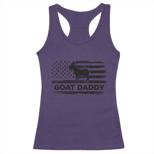 Goat Daddy Racerback Tank Top Funny Fathers Day Presents For Goat Dad US Flag TS10 Purple Print Your Wear