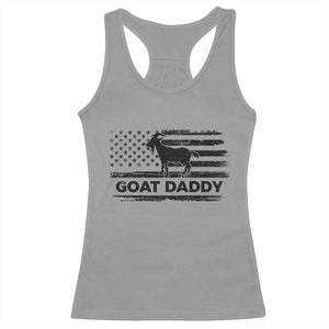 Goat Daddy Racerback Tank Top Funny Fathers Day Presents For Goat Dad US Flag TS10 Sport Gray Print Your Wear
