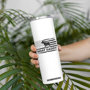 Goat Daddy Skinny Tumbler Funny Fathers Day Presents For Goat Dad US Flag TS10 Print Your Wear