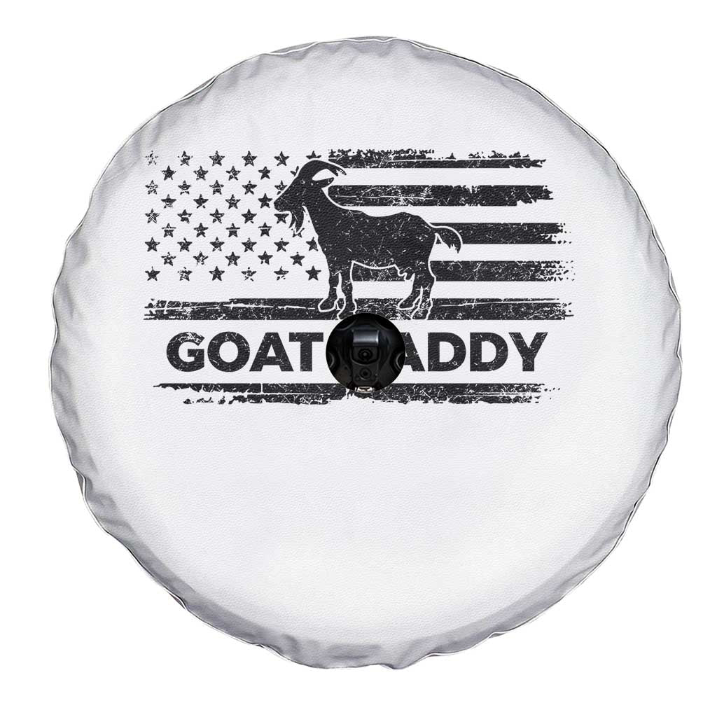Goat Daddy Spare Tire Cover Funny Fathers Day Presents For Goat Dad US Flag TS10 Print Your Wear