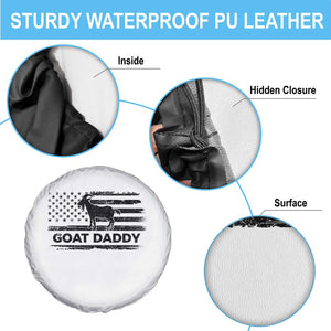 Goat Daddy Spare Tire Cover Funny Fathers Day Presents For Goat Dad US Flag TS10 Print Your Wear