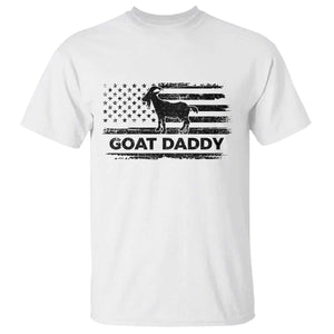Goat Daddy T Shirt Funny Fathers Day Presents For Goat Dad US Flag TS10 White Print Your Wear
