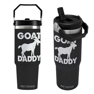 Goat Daddy Flip Straw Tumbler Funny Fathers Day Presents For Goat Dad TS10 One Size: 30 oz Black Print Your Wear