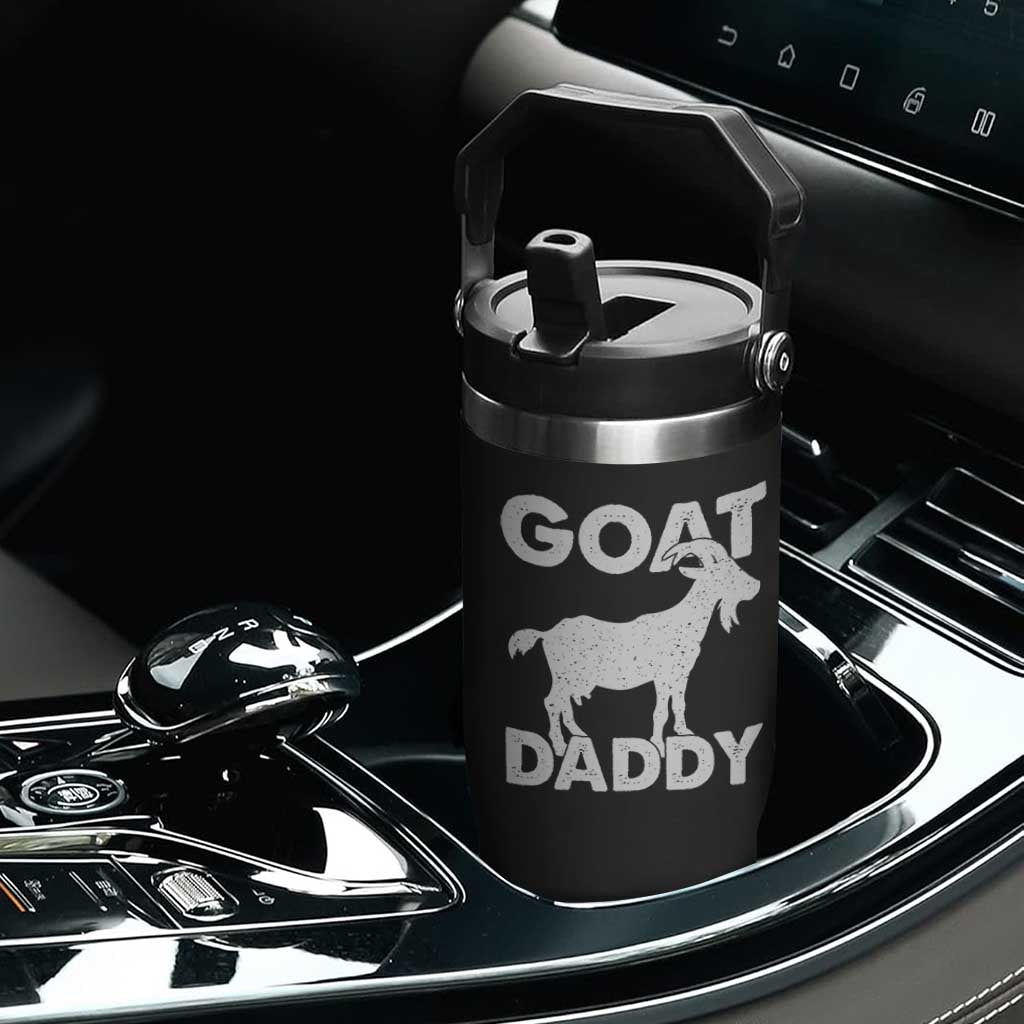 Goat Daddy Flip Straw Tumbler Funny Fathers Day Presents For Goat Dad TS10 Print Your Wear