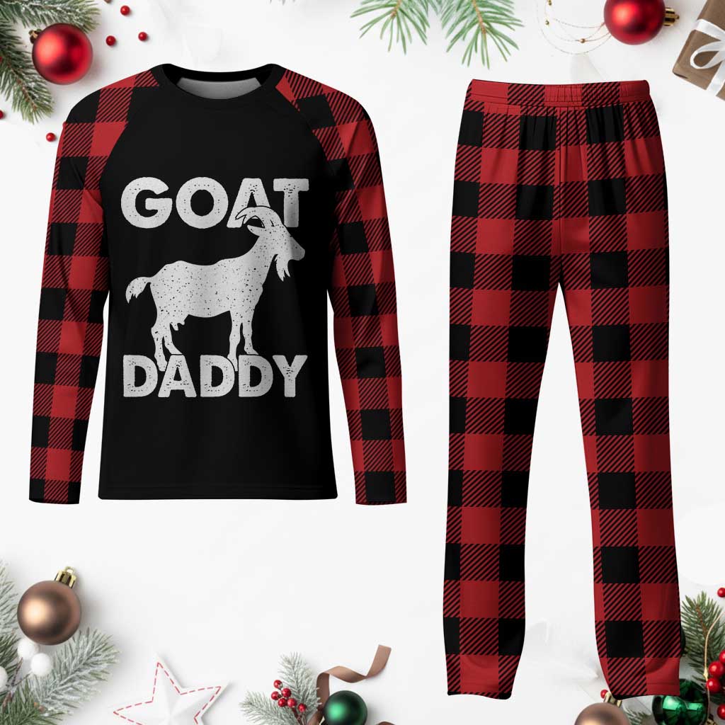 Goat Daddy Plaid Pajama Set Funny Fathers Day Presents For Goat Dad TS10 Buffalo Plaid Print Your Wear