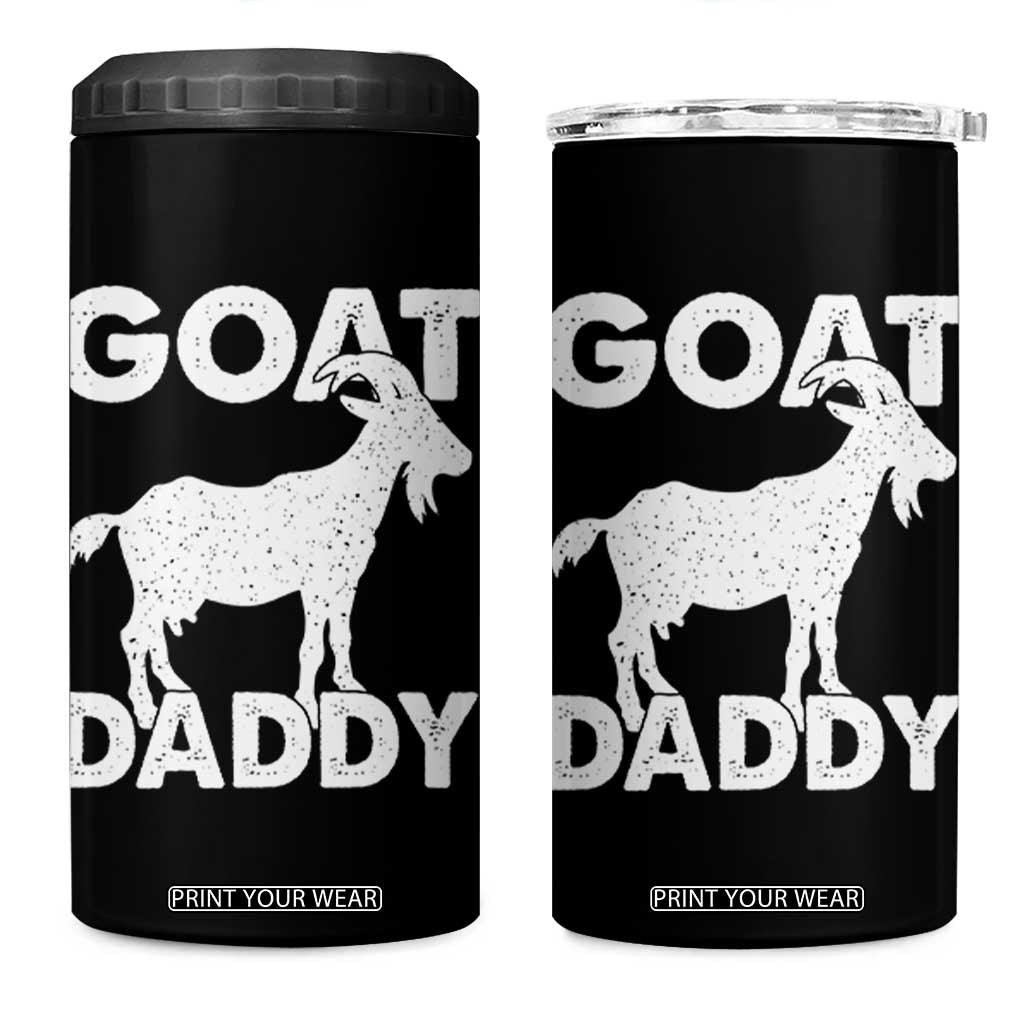 Goat Daddy 4 in 1 Can Cooler Tumbler Funny Fathers Day Presents For Goat Dad TS10 One Size: 16 oz Black Print Your Wear