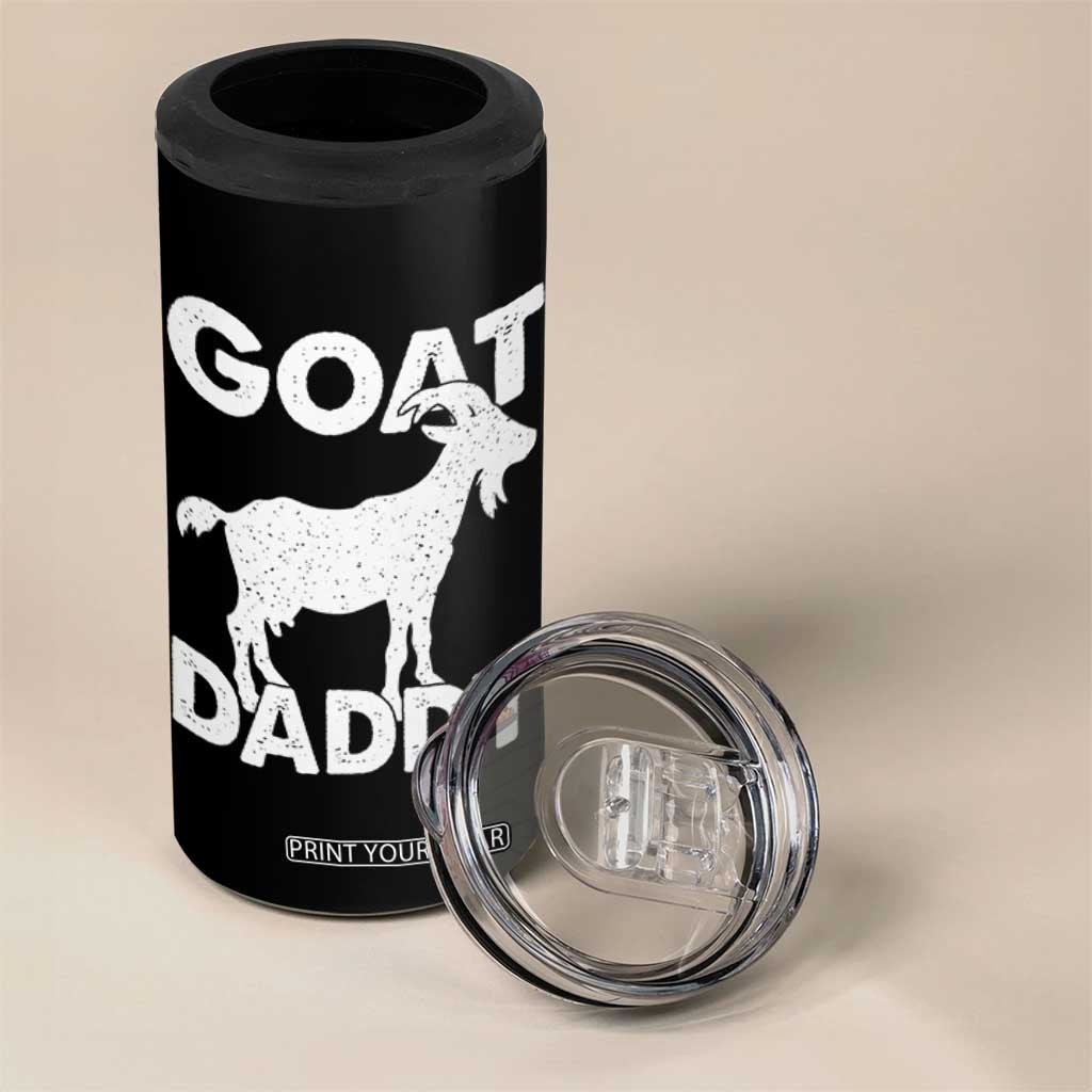 Goat Daddy 4 in 1 Can Cooler Tumbler Funny Fathers Day Presents For Goat Dad TS10 Print Your Wear