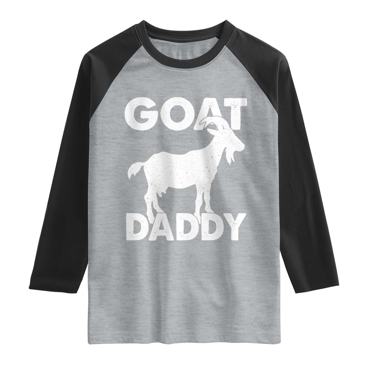 Goat Daddy Raglan Shirt Funny Fathers Day Presents For Goat Dad TS10 Heather Gray Black Print Your Wear