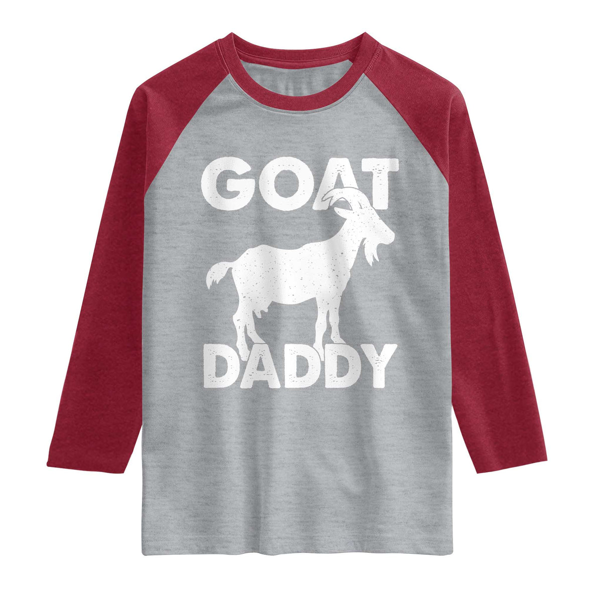 Goat Daddy Raglan Shirt Funny Fathers Day Presents For Goat Dad TS10 Heather Gray Heather Red Print Your Wear