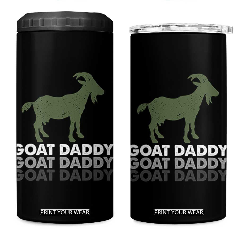 Funny Dad 4 in 1 Can Cooler Tumbler Funny Goat Daddy Fathers Day Presents For Goat Lovers TS10 One Size: 16 oz Black Print Your Wear