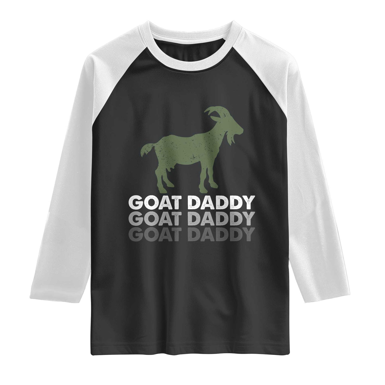Funny Dad Raglan Shirt Funny Goat Daddy Fathers Day Presents For Goat Lovers TS10 Black White Print Your Wear
