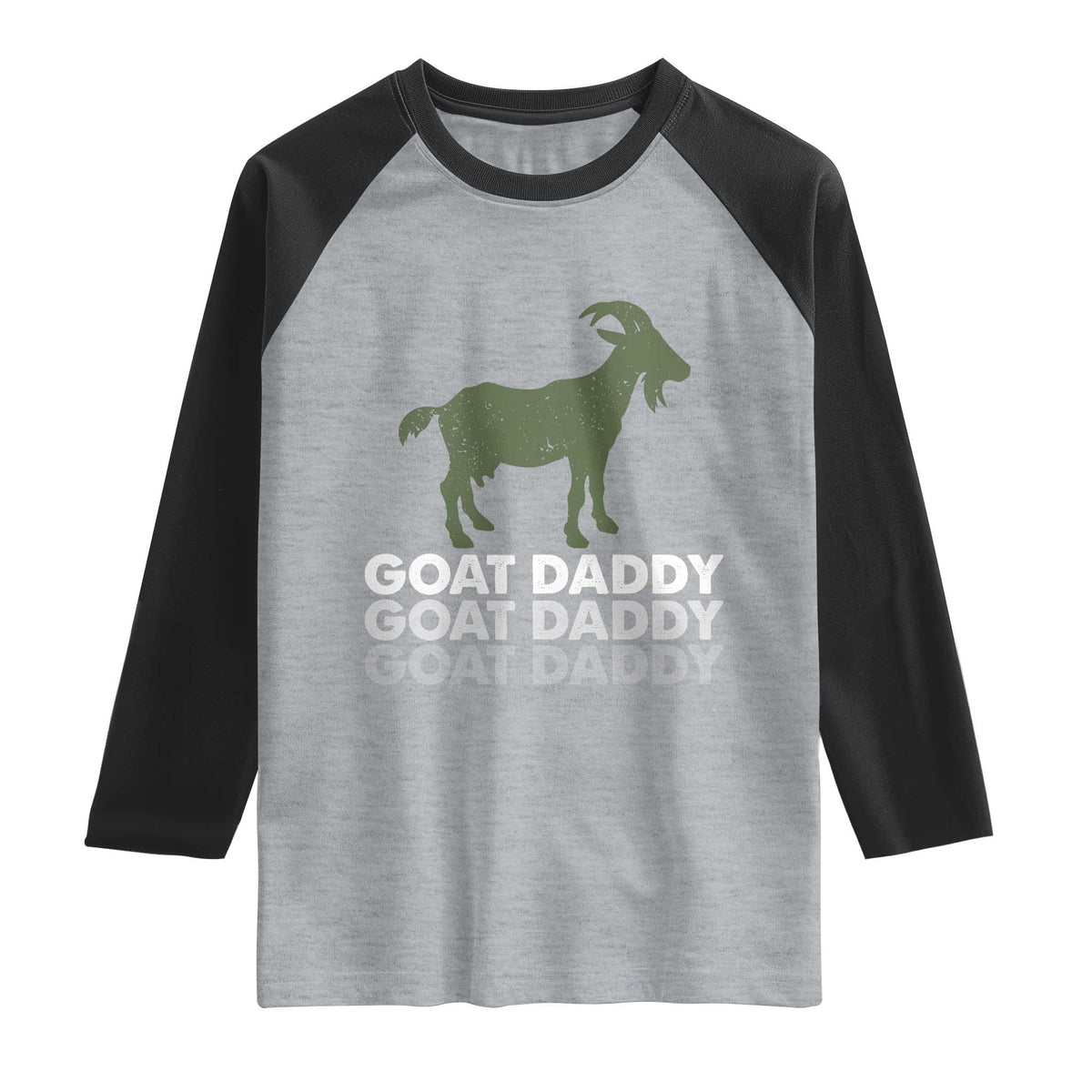 Funny Dad Raglan Shirt Funny Goat Daddy Fathers Day Presents For Goat Lovers TS10 Heather Gray Black Print Your Wear