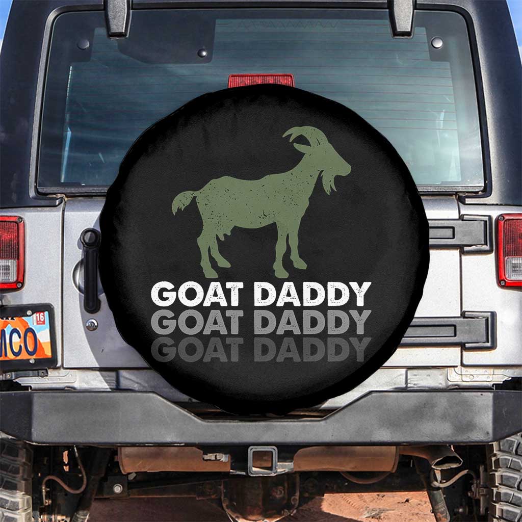 Funny Dad Spare Tire Cover Funny Goat Daddy Fathers Day Presents For Goat Lovers TS10 No hole Black Print Your Wear