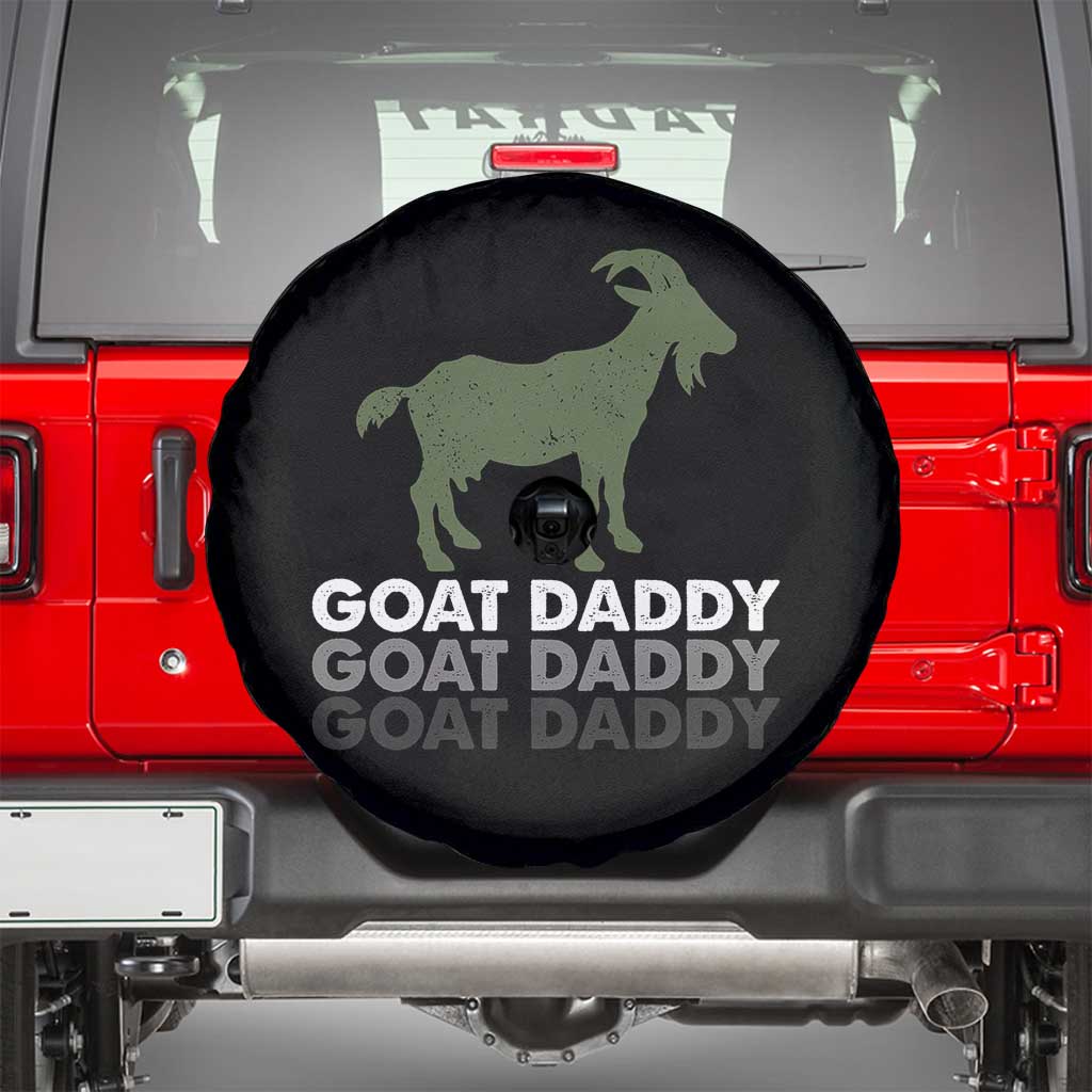 Funny Dad Spare Tire Cover Funny Goat Daddy Fathers Day Presents For Goat Lovers TS10 Black Print Your Wear