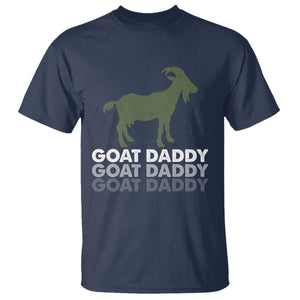 Funny Dad T Shirt Funny Goat Daddy Fathers Day Presents For Goat Lovers TS10 Navy Print Your Wear