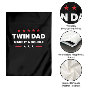 Retro Twin Dad Garden Flag Make It A Double Fathers Day