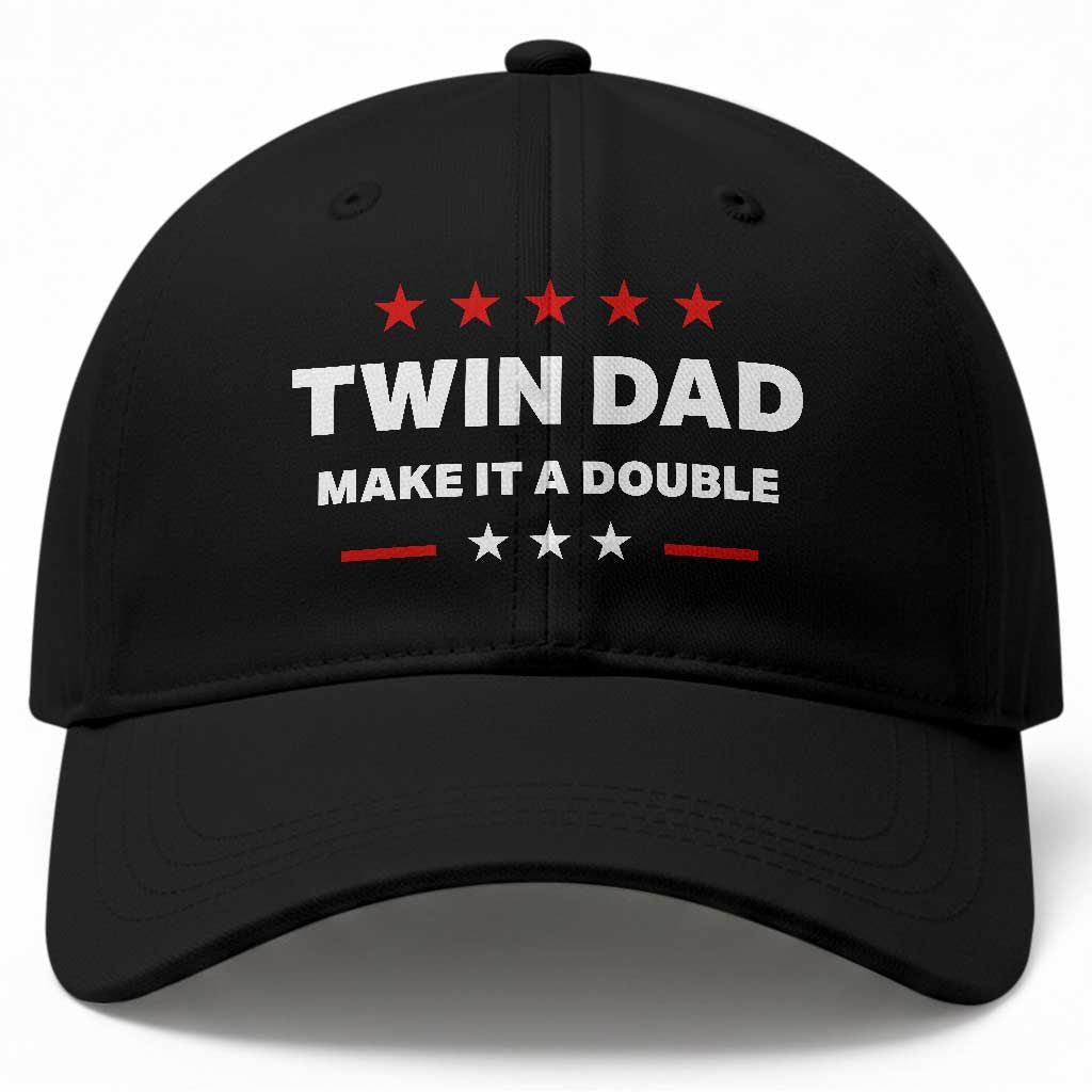 Retro Twin Dad Baseball Cap Make It A Double Fathers Day