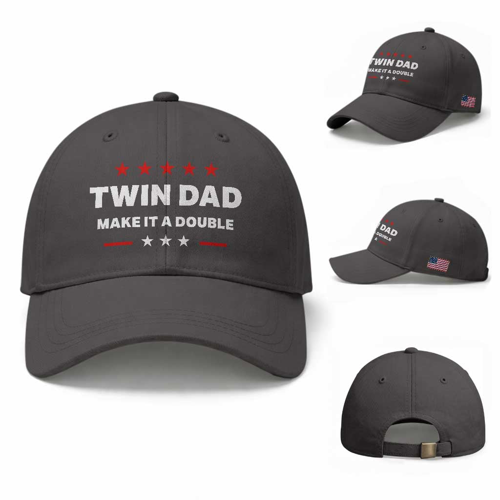Retro Twin Dad Baseball Cap Make It A Double Fathers Day