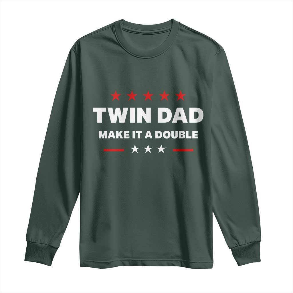 Retro Twin Dad Long Sleeve Shirt Make It A Double Fathers Day