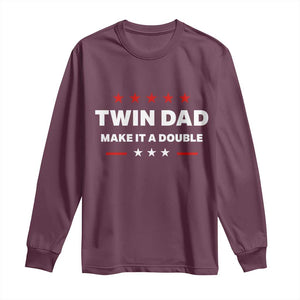 Retro Twin Dad Long Sleeve Shirt Make It A Double Fathers Day