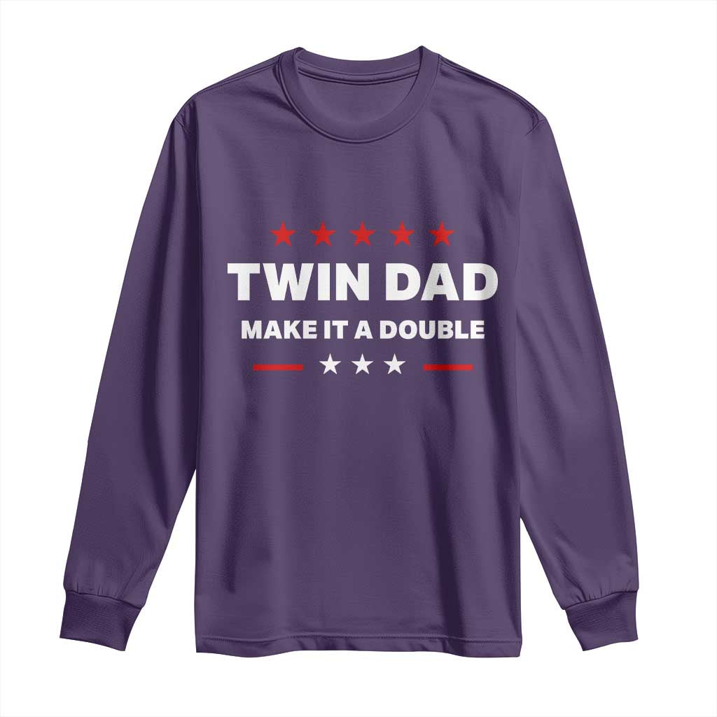 Retro Twin Dad Long Sleeve Shirt Make It A Double Fathers Day