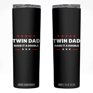 Retro Twin Dad Skinny Tumbler Make It A Double Fathers Day TS10 Black Print Your Wear