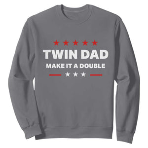 Retro Twin Dad Sweatshirt Make It A Double Fathers Day