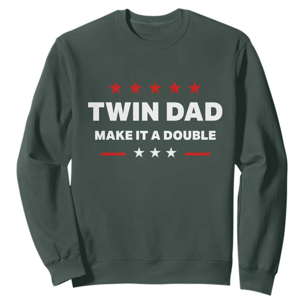 Retro Twin Dad Sweatshirt Make It A Double Fathers Day