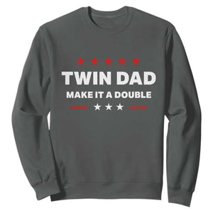 Retro Twin Dad Sweatshirt Make It A Double Fathers Day