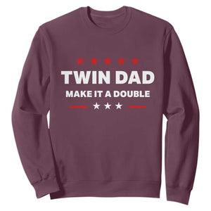 Retro Twin Dad Sweatshirt Make It A Double Fathers Day