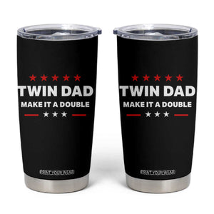 Retro Twin Dad Tumbler Cup Make It A Double Fathers Day