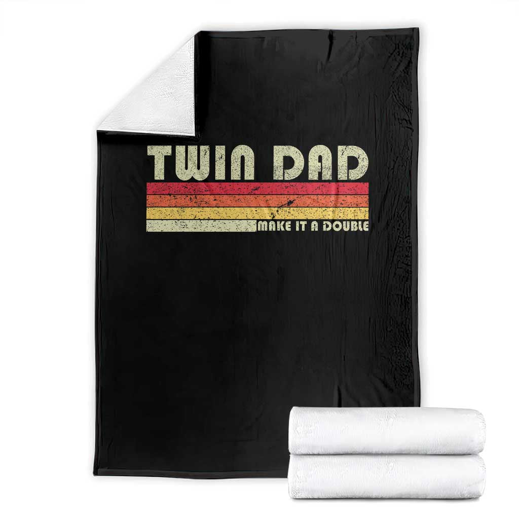 Retro Twin Dad Throw Blanket Make It A Double Vintage Cool 70s 80s Style Sunset TS10 Black Print Your Wear