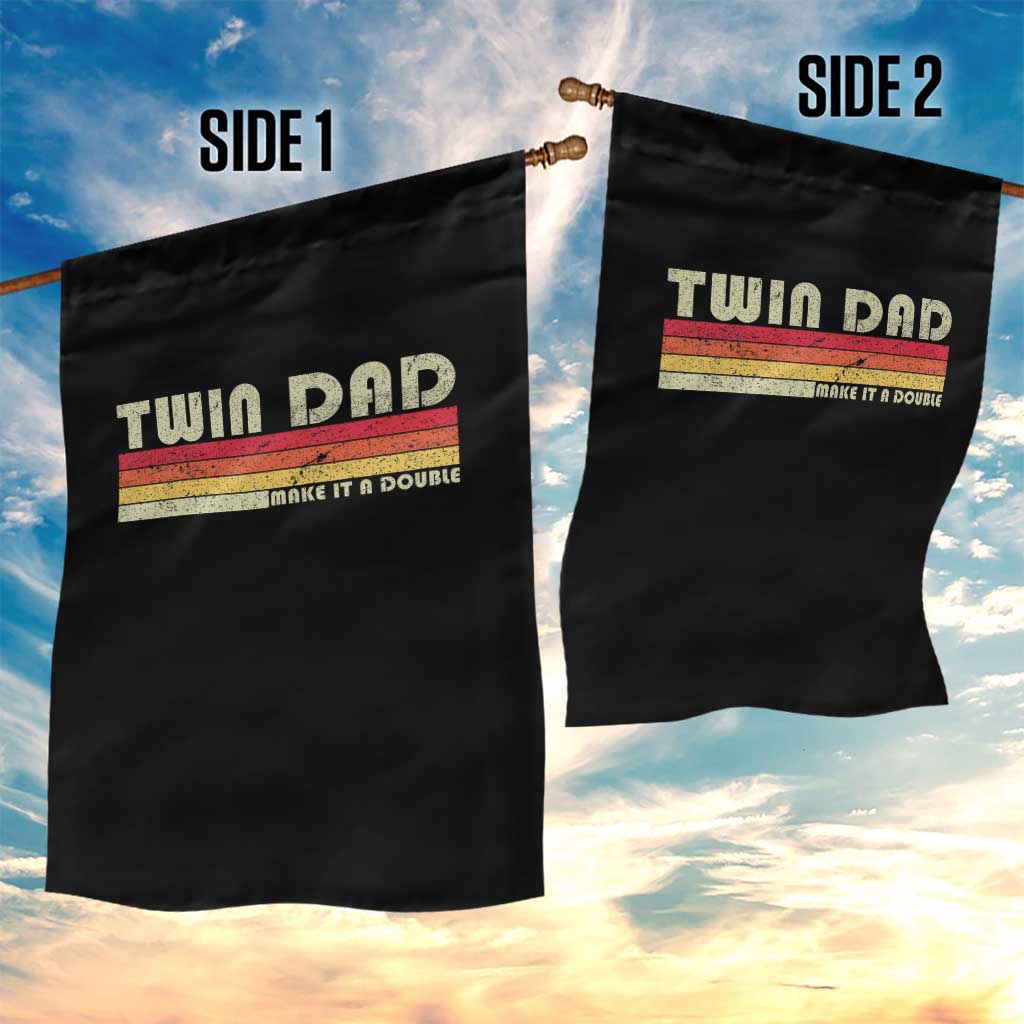 Retro Twin Dad Garden Flag Make It A Double Vintage Cool 70s 80s Style Sunset TS10 Print Your Wear