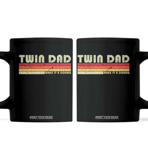 Retro Twin Dad Coffee Mug Make It A Double Vintage Cool 70s 80s Style Sunset TS10 Black Print Your Wear