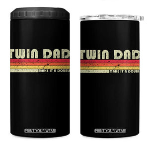 Retro Twin Dad 4 in 1 Can Cooler Tumbler Make It A Double Vintage Cool 70s 80s Style Sunset TS10 One Size: 16 oz Black Print Your Wear