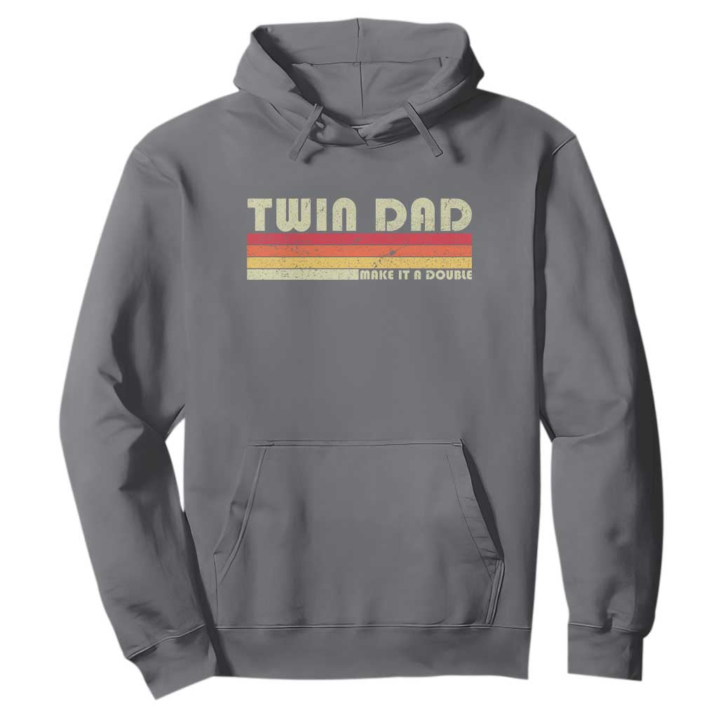 Retro Twin Dad Hoodie Make It A Double Vintage Cool 70s 80s Style Sunset TS10 Charcoal Print Your Wear
