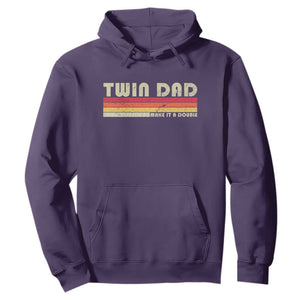 Retro Twin Dad Hoodie Make It A Double Vintage Cool 70s 80s Style Sunset TS10 Purple Print Your Wear