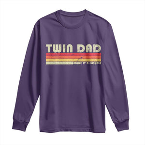 Retro Twin Dad Long Sleeve Shirt Make It A Double Vintage Cool 70s 80s Style Sunset TS10 Purple Print Your Wear