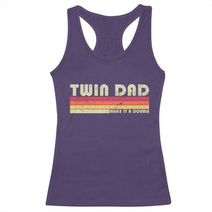 Retro Twin Dad Racerback Tank Top Make It A Double Vintage Cool 70s 80s Style Sunset TS10 Purple Print Your Wear